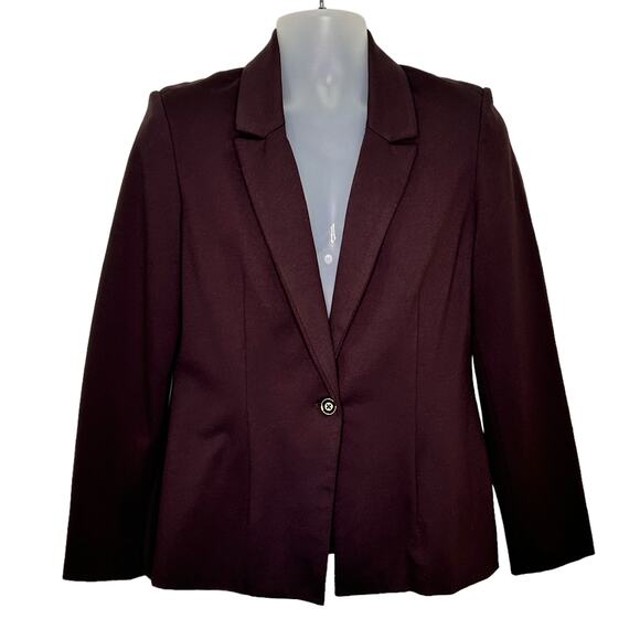 Nanette by Nanette Lepore One Button Notched Collared Brown Lined Blazer - Picture 1 of 6